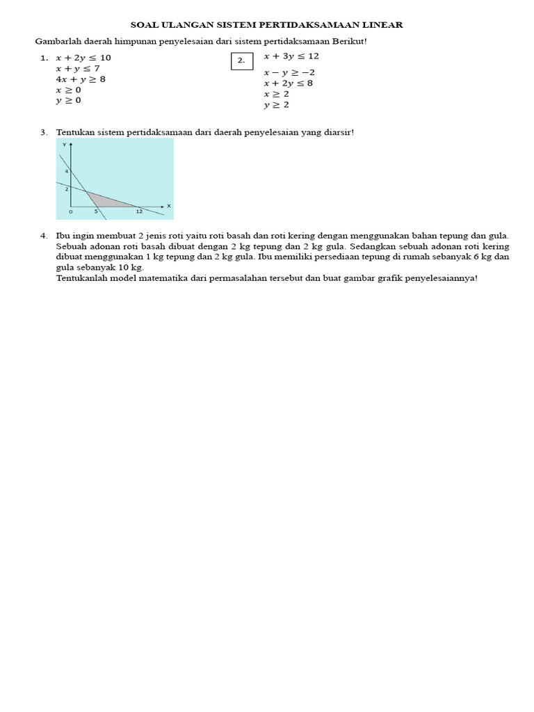 Model Matematika Program Linear Dua Variabel | PDF
