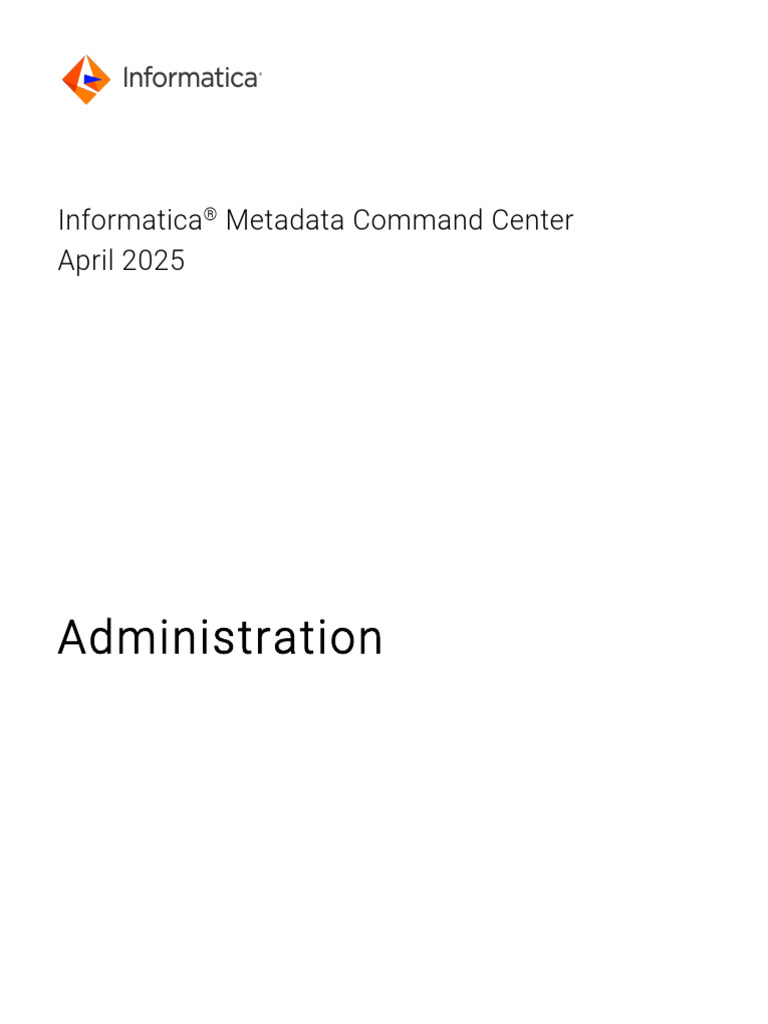 Informatica Metadata Command Center Guide | PDF | Metadata | Group Policy