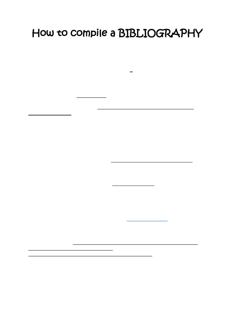 Compiling a Bibliography Guide | PDF