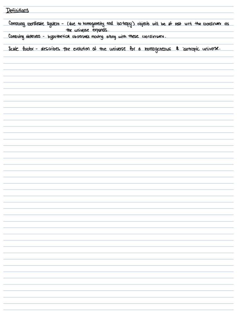 Cosmology Condensed Notes | PDF