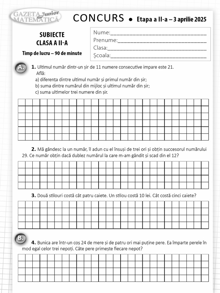 Subiecte Concurs Etapa 2 Aprilie 2025 C2 | PDF