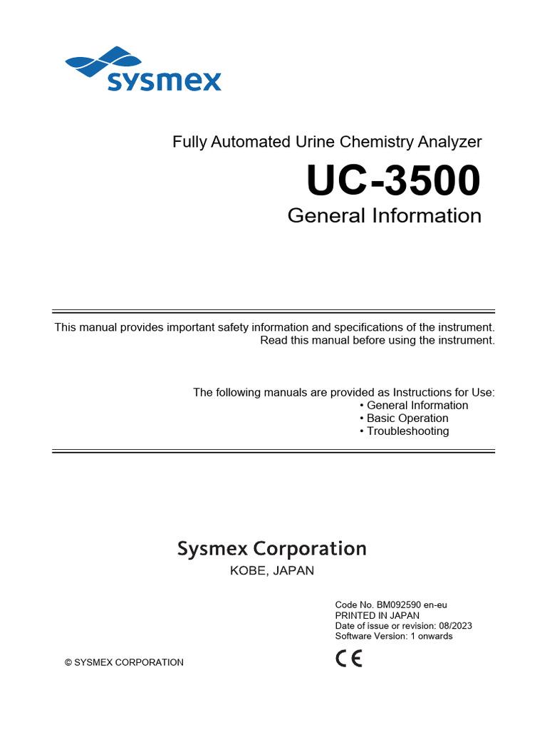 UC-3500 Urine Analyzer Manual | PDF | Electromagnetic Compatibility ...