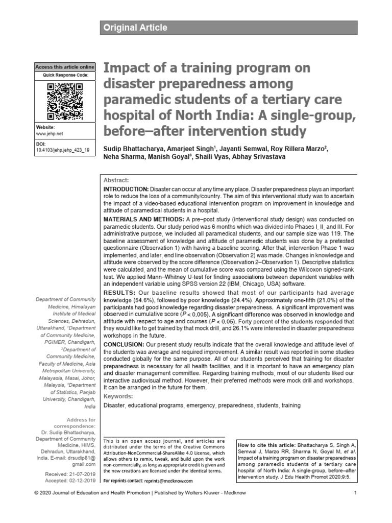 Disaster Preparedness Training for Paramedics | PDF | Natural Disasters
