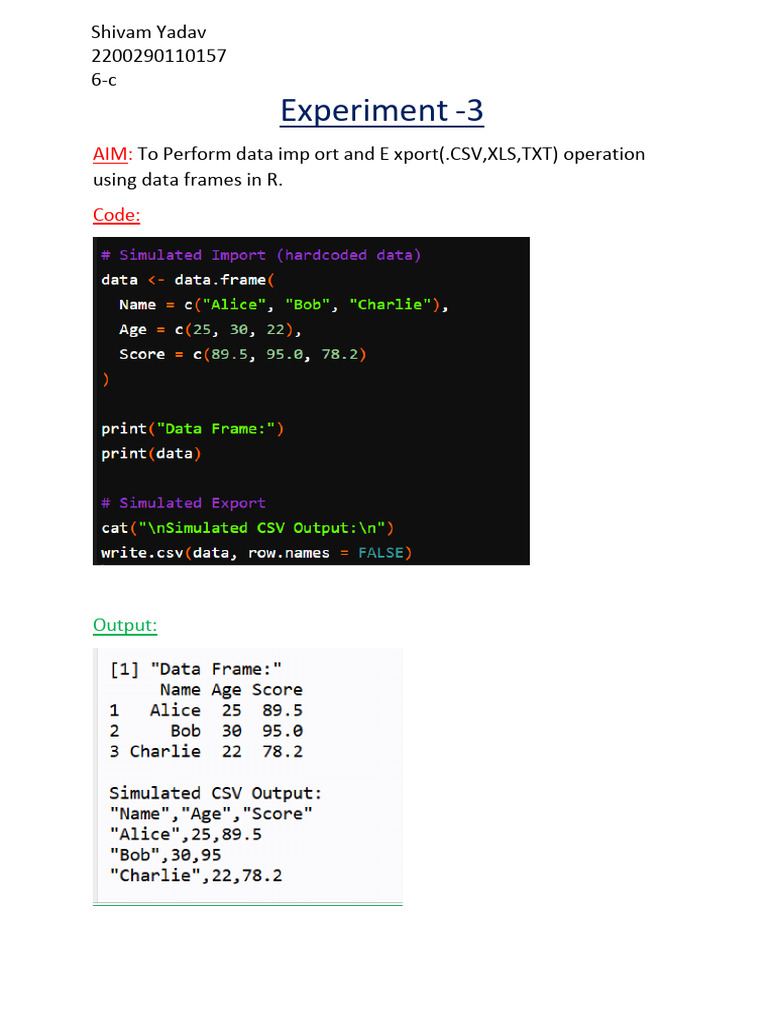 Experiment 3 | PDF