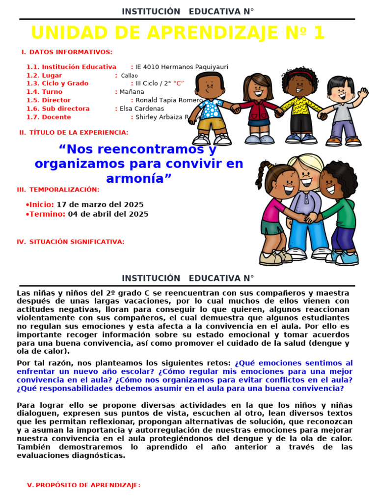 Unidad de Aprendizaje #1 - 2° Grado Maestra Janet | PDF | Geometría | Datos