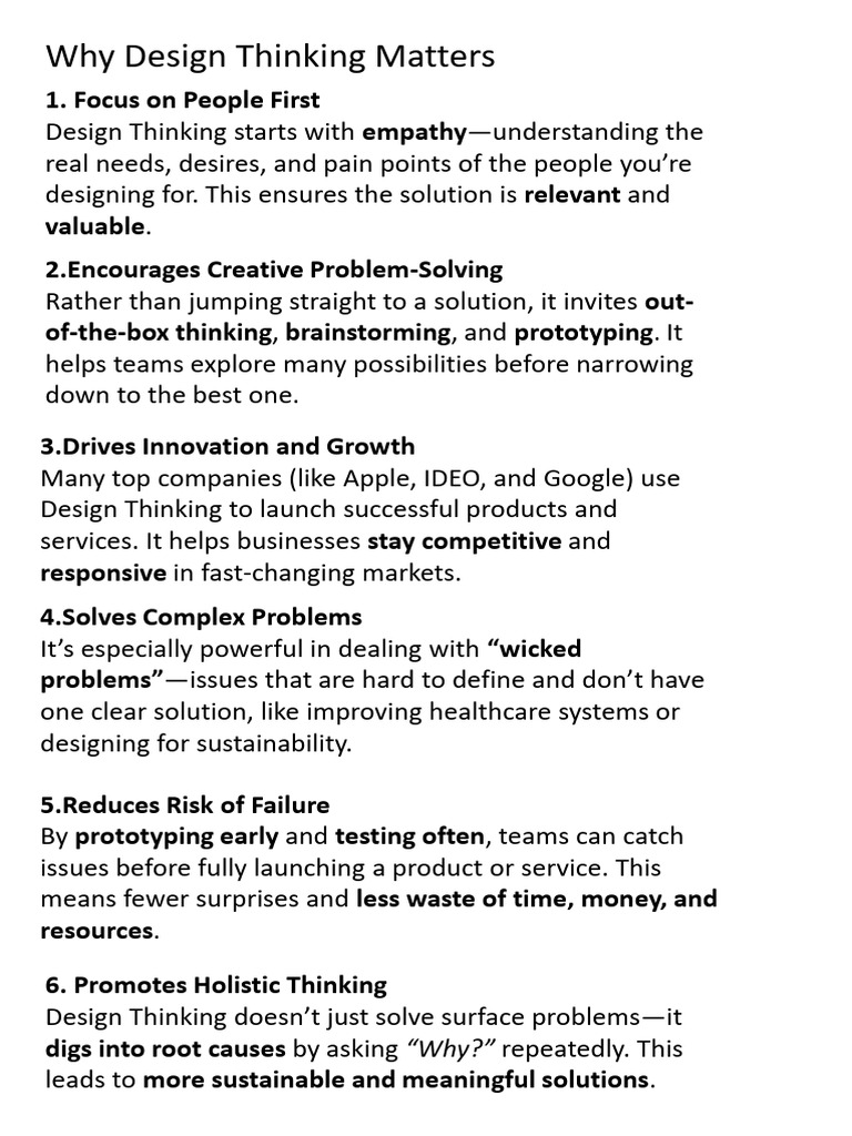 Importance of Design Thinking | PDF