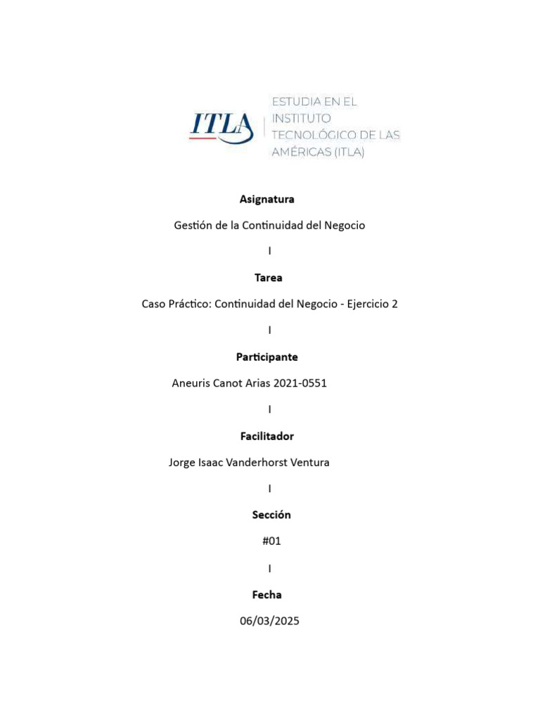 Cultura de Continuidad del Negocio: Guía Práctica | PDF | La seguridad ...