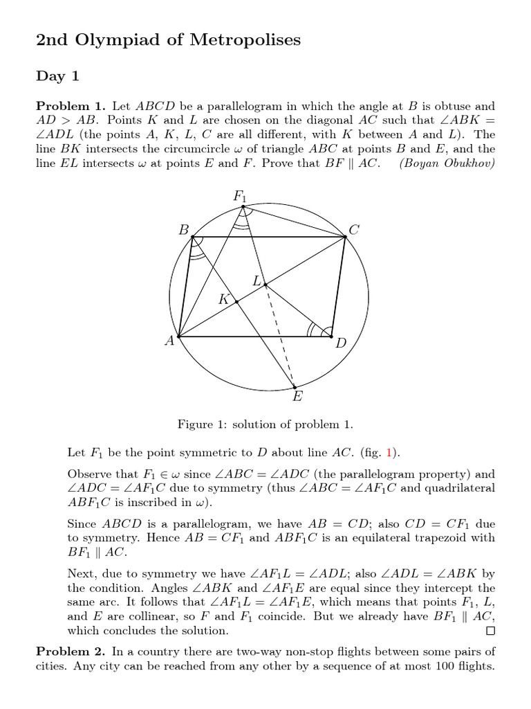Metropolises 2017 Math Day1 Solutions en | PDF | Mathematical Objects ...