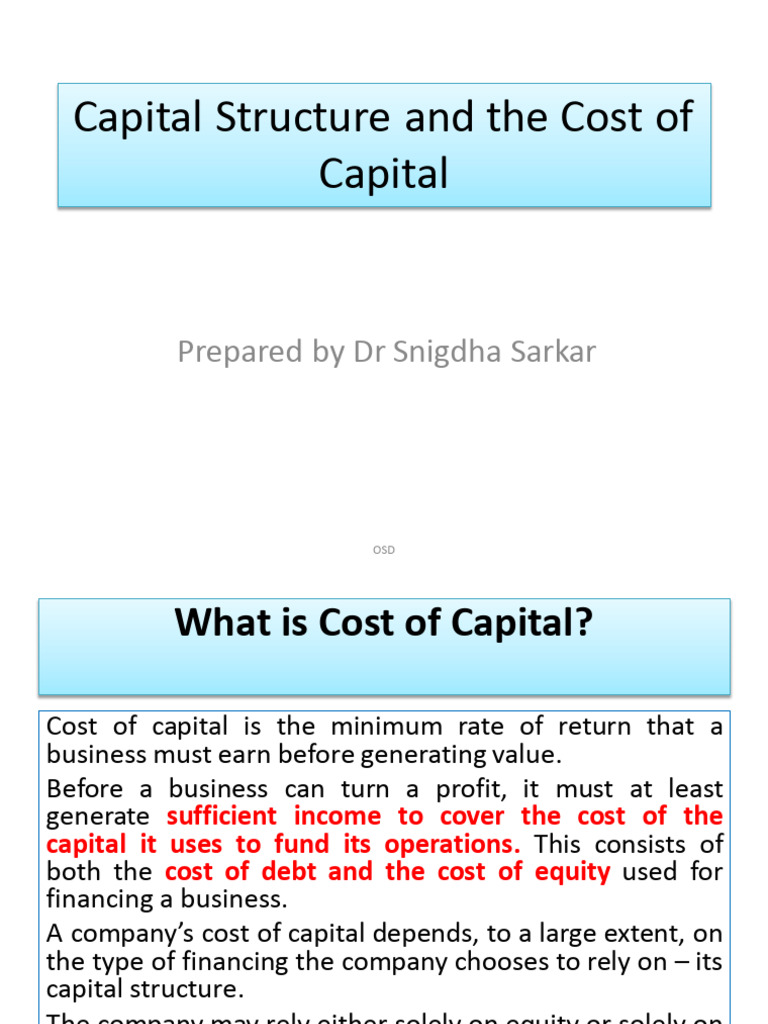 Capital Structure and The Cost of Capital | PDF | Cost Of Capital ...