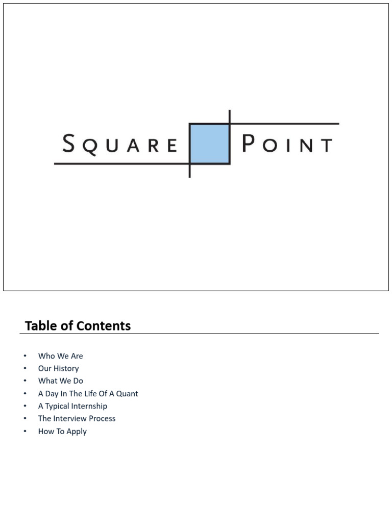 Squarepoint - Corporate Overview - Nov 2022 | PDF | Diversification  (Finance)