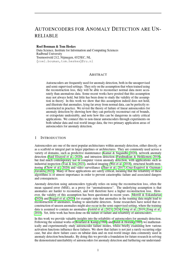 Autoencoders_for_Anomaly_Detection_are_Unreliable | PDF | Principal ...