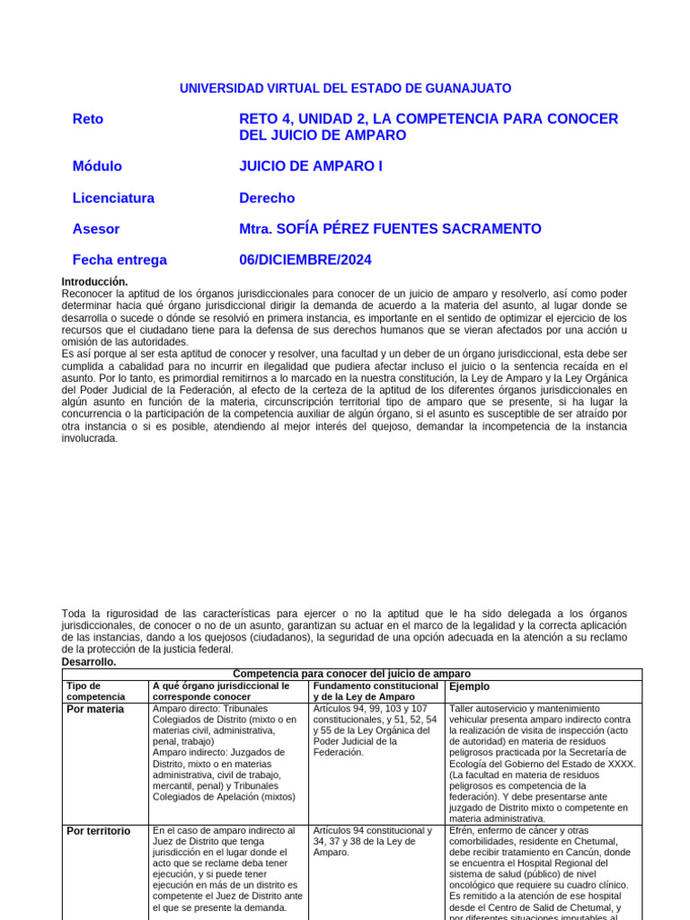 Competencia en el Juicio de Amparo | PDF | Judicaturas | Jurisdicción
