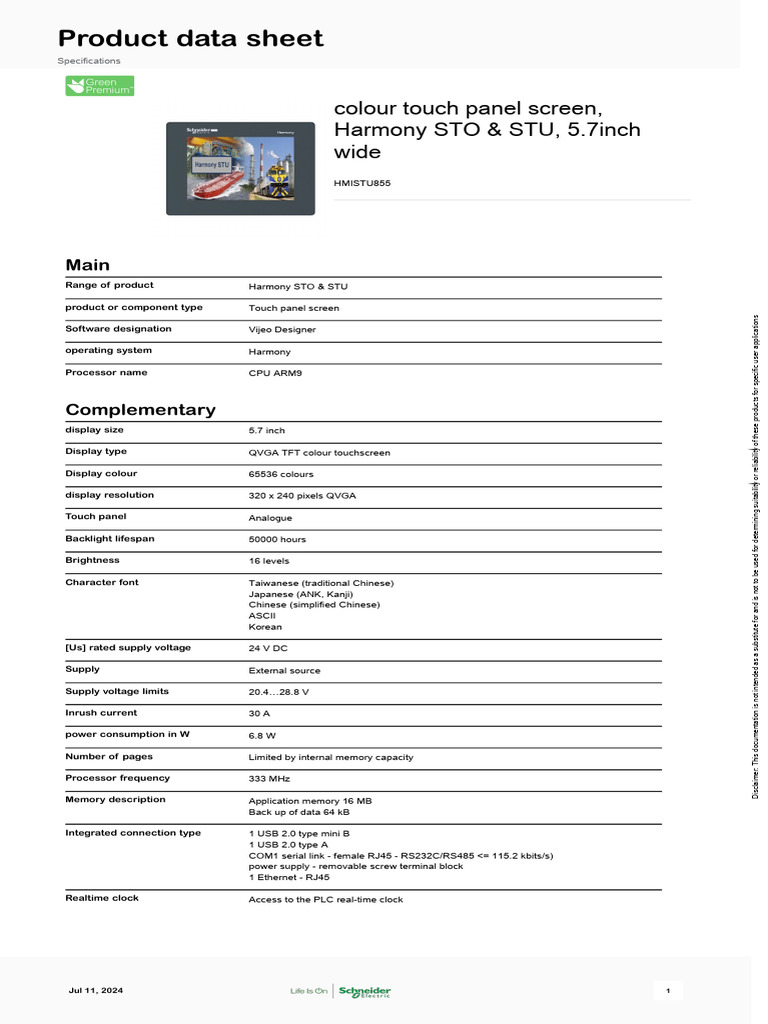 Schneider Electric - Harmony-STO-and-STU - HMISTU855 | PDF ...