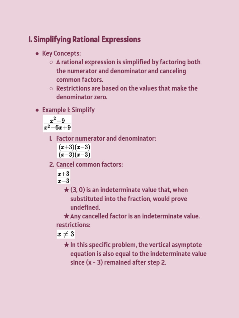Simplifying and Solving Rational Expressions | PDF | Multiplication ...