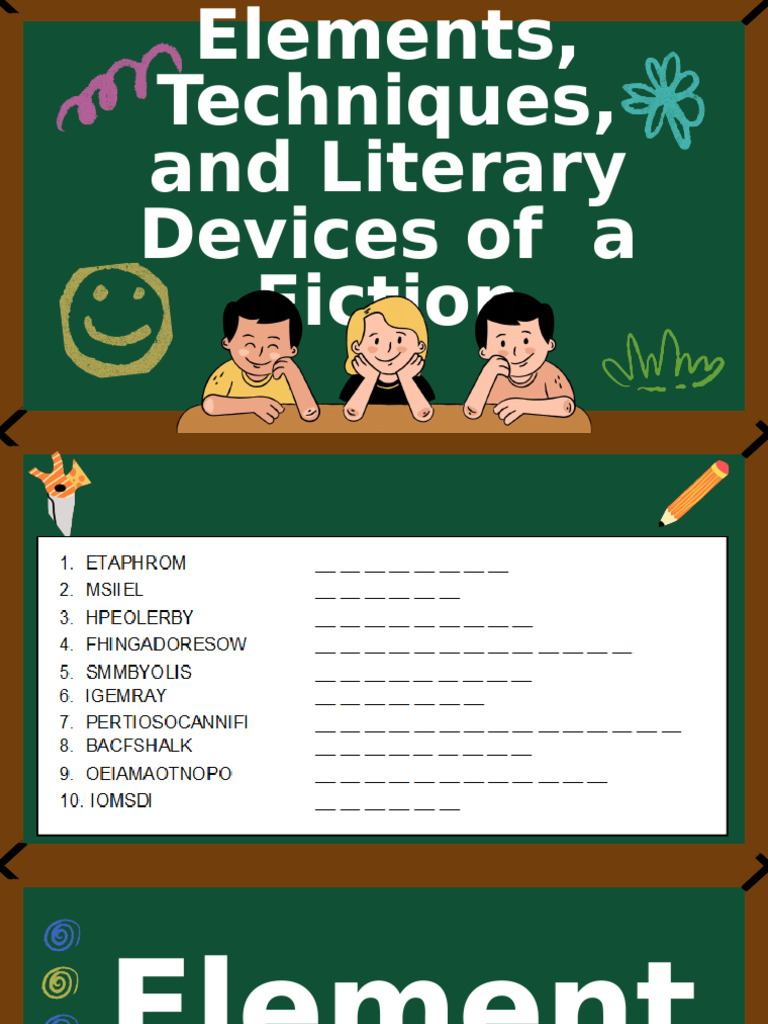Elements Techniques and Literary Devices of a Fiction Part 1 | PDF ...