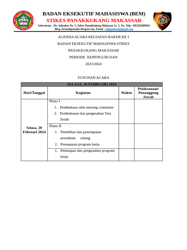 Raker BEM STIKES Panakkukang 2024 | PDF