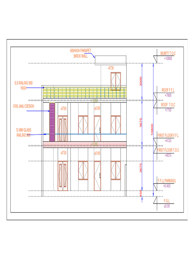 Mumty T.O.C 600high Parapet Birck Wall | PDF