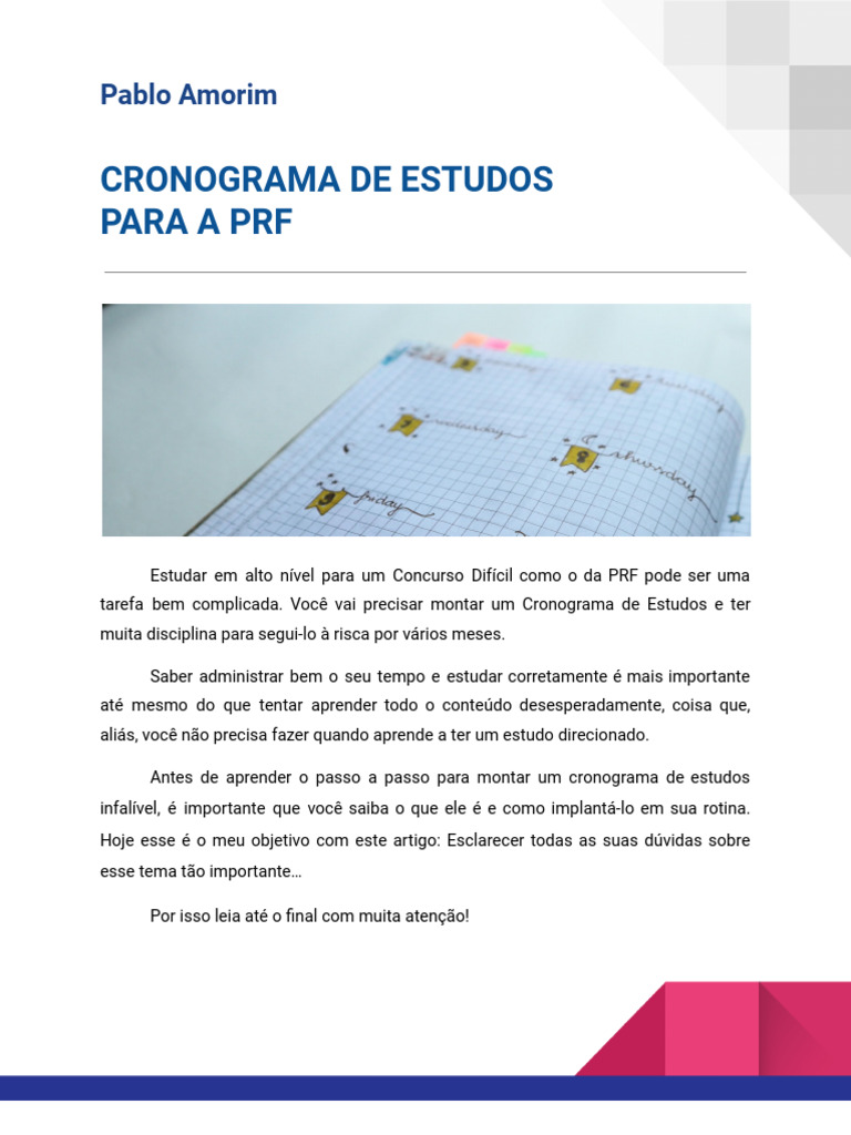 Cronograma de Estudos PRF + Edital Verticalizado (6) - 19275171 | PDF ...