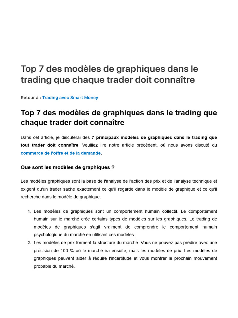 Modèles de graphiques essentiels en trading | PDF | Opérateur de marché ...