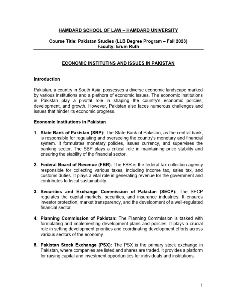 Economic Challenges in Pakistan | PDF | Government Budget Balance ...