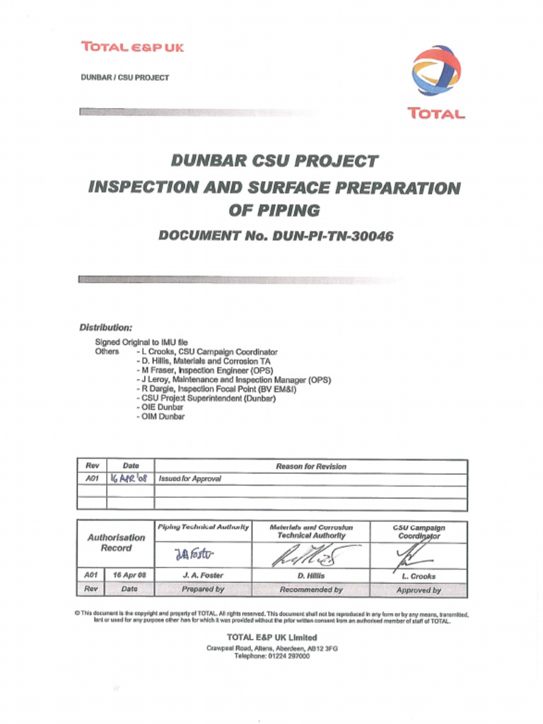 Inspection and Surface Preparation of Piping | PDF