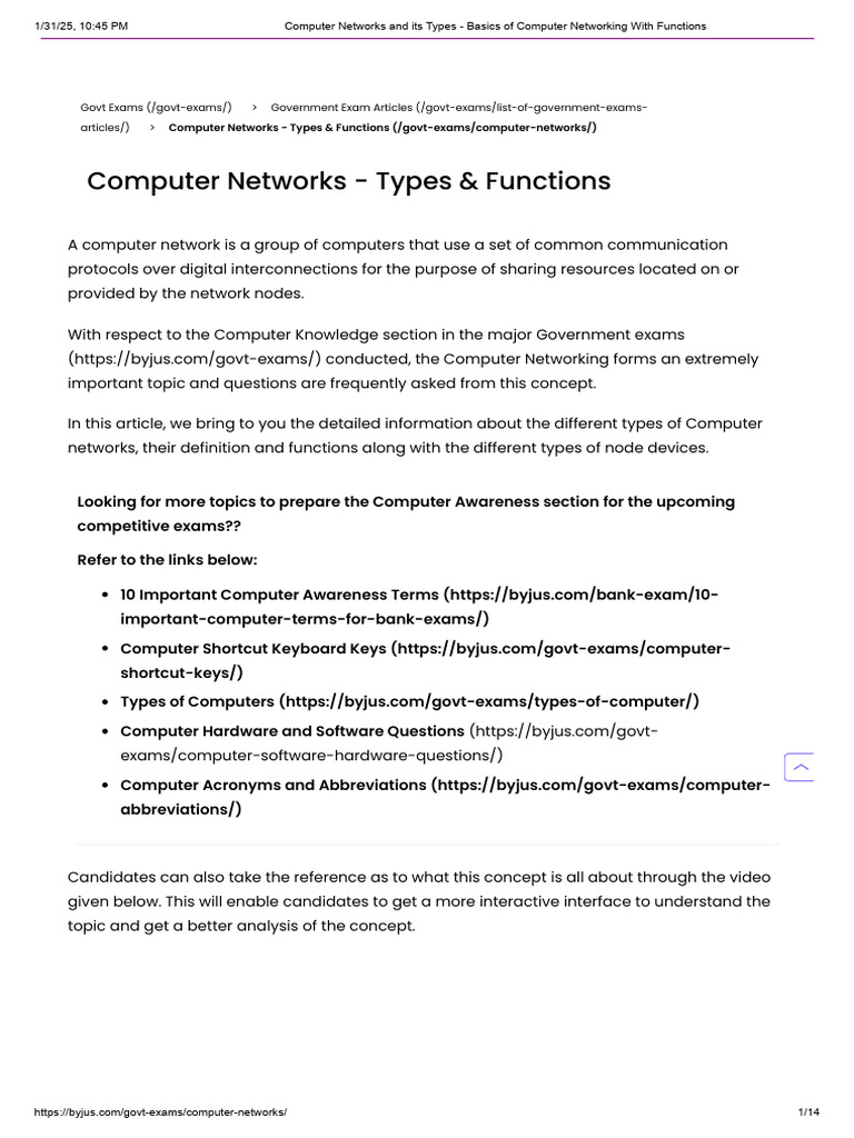 Computer Networks and Its Types - Basics of Computer Networking With ...