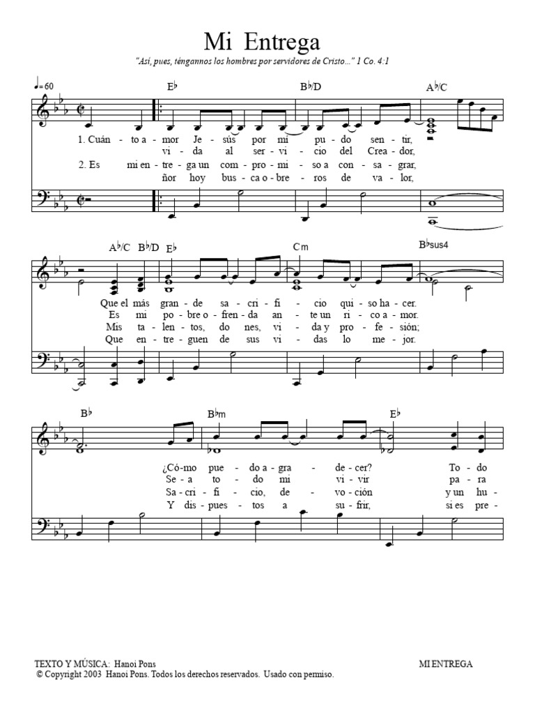 Mi Entrega # 278 - Partitura | PDF