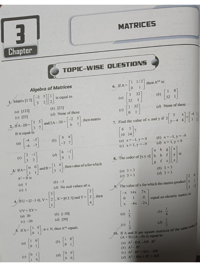 Ch3 - Matrics | PDF