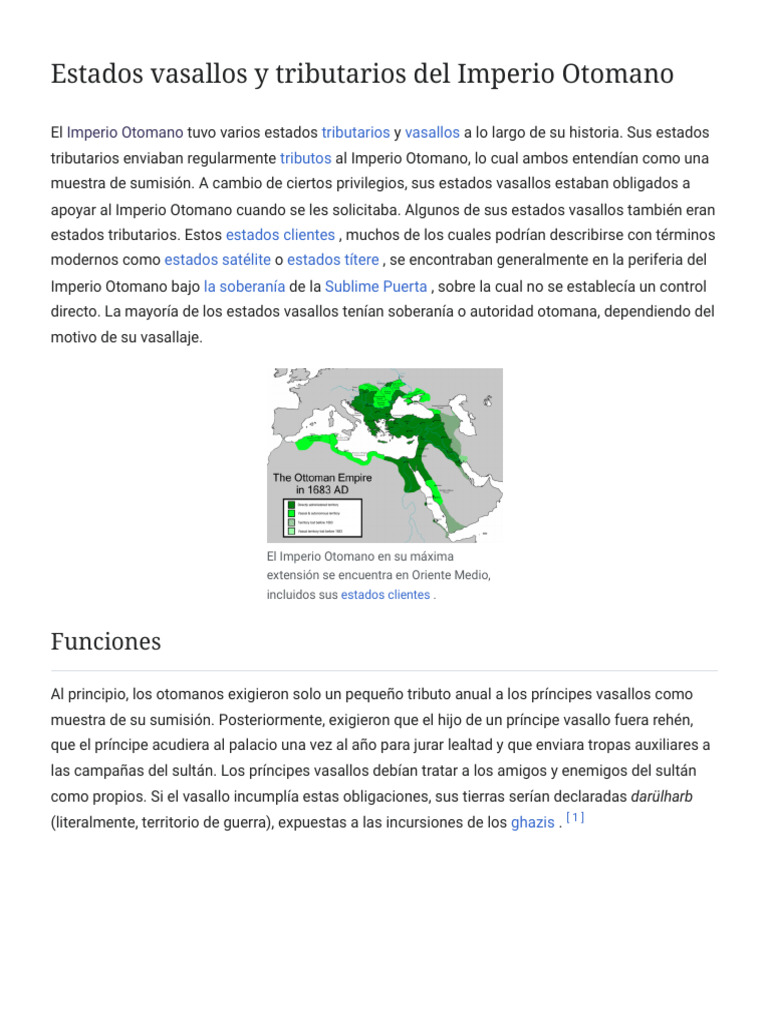 Estados Vasallos del Imperio Otomano | PDF | imperio Otomano