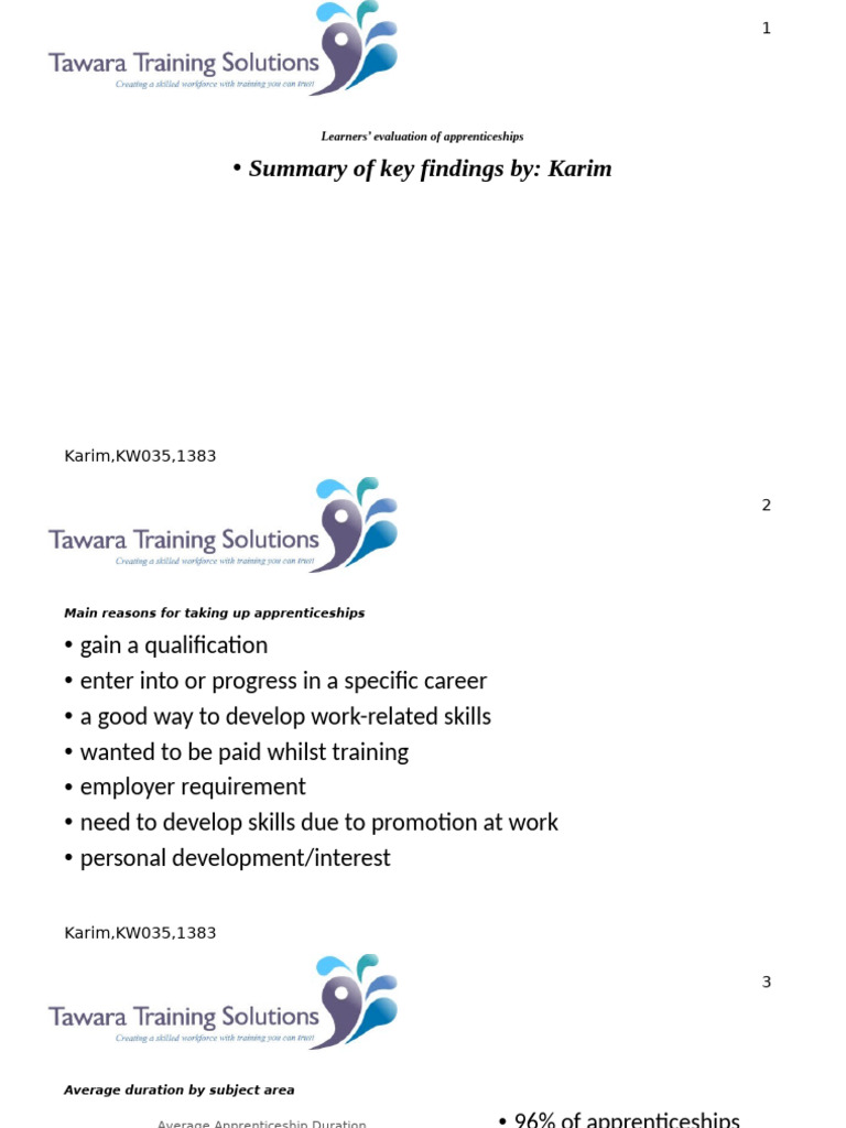 Apprenticeship Evaluation Insights | PDF | Employment | Business