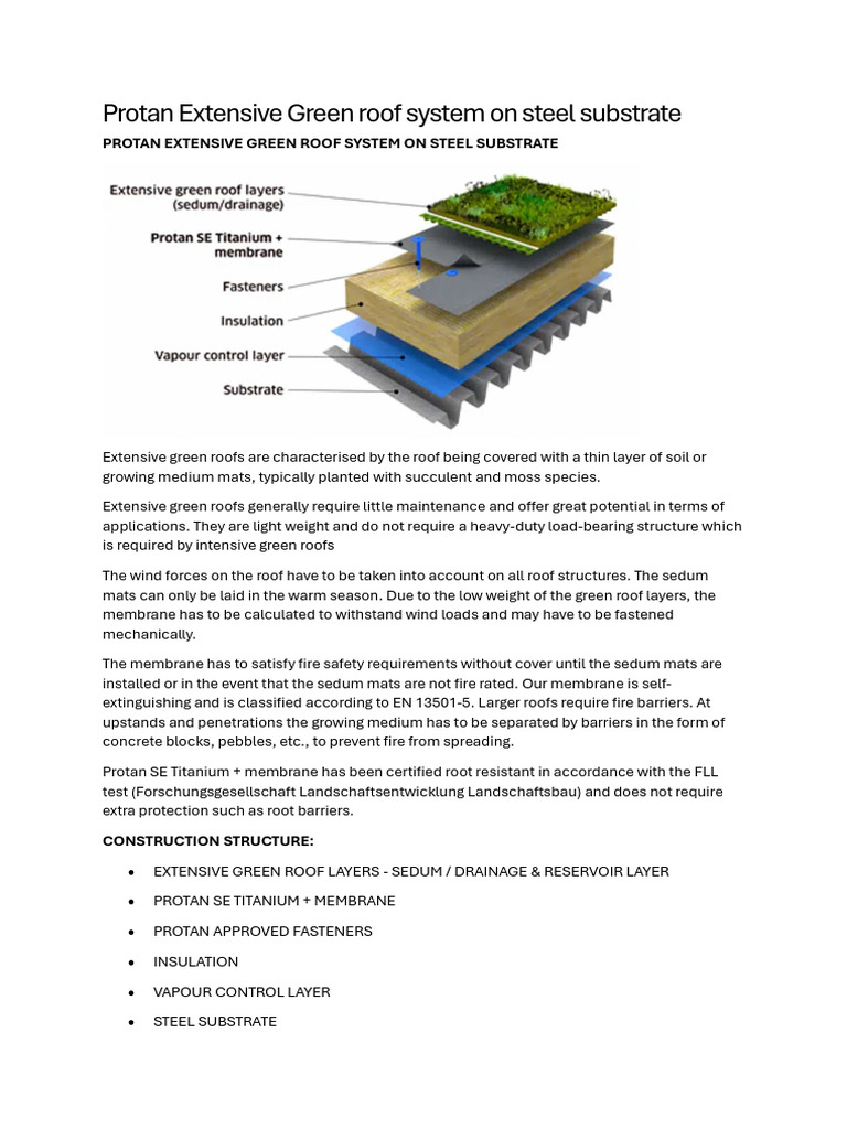 Protan Extensive Green Roof System Guide | PDF | Roof | Secondary ...