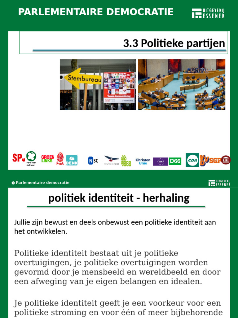 VWO 3.3 Politieke Partijen - 2022 | PDF