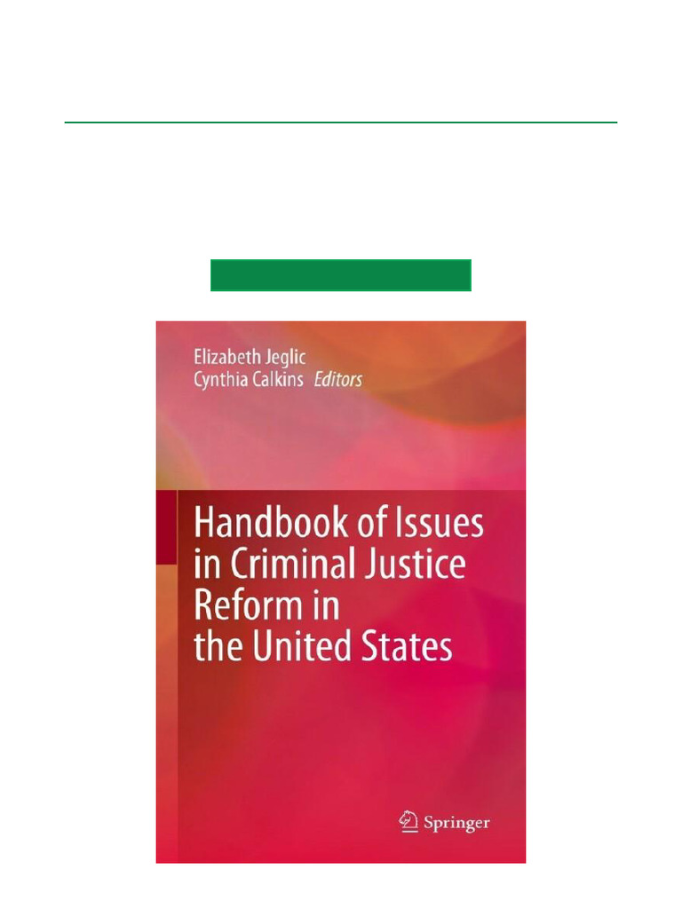 Criminal Justice Reform Handbook | PDF | Prison | Incarceration In The ...