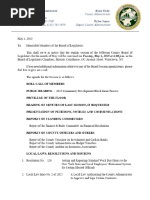 Jefferson County Board of Legislators May 2025 Board Session Agenda + Resolutions