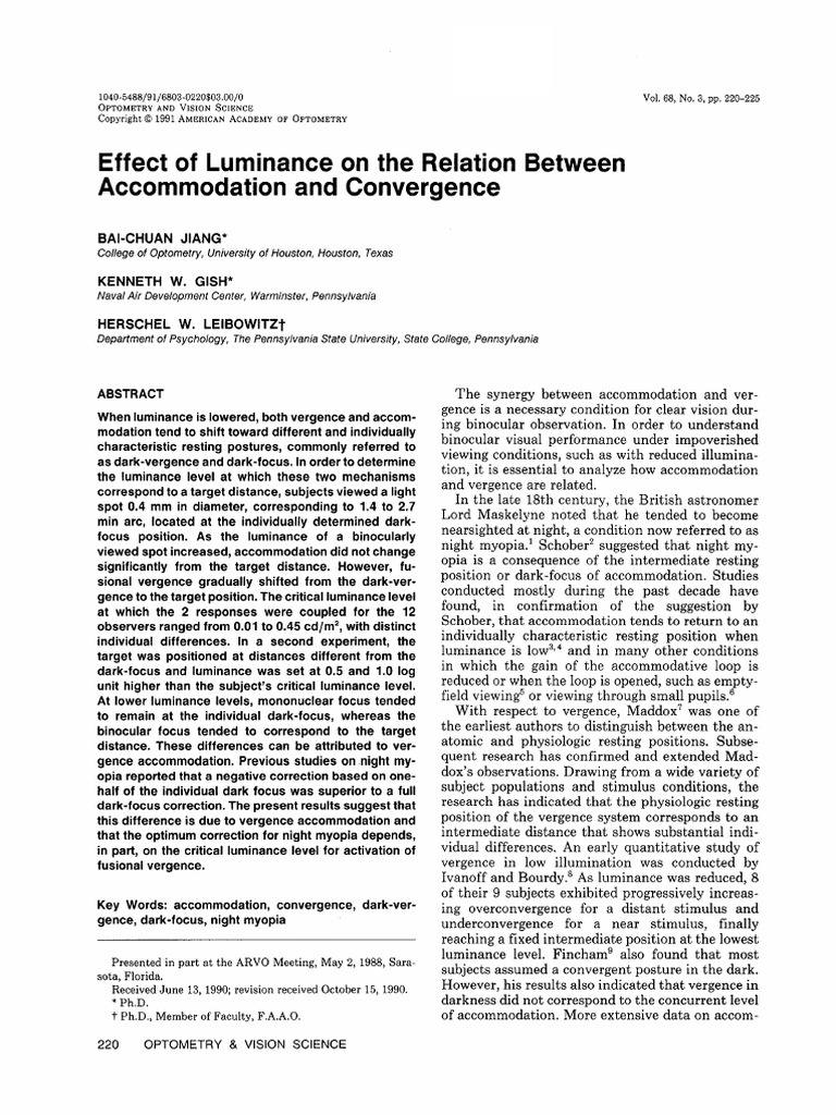 Effect of Luminance On The Relation Between.10 | PDF