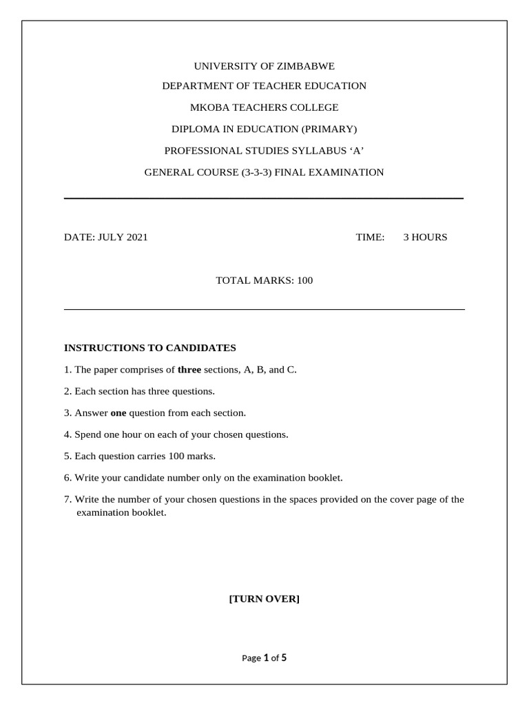 PSA Exam Questions for Teacher Education | PDF | Teachers | Educational ...