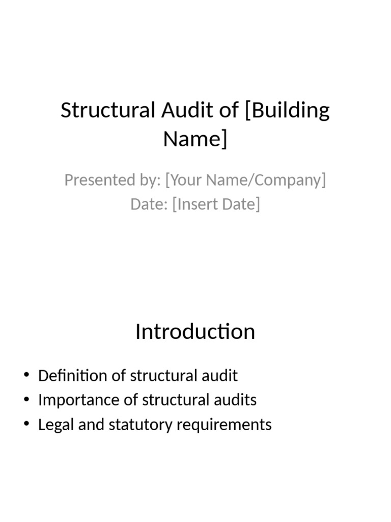 Structural Audit Report Overview | PDF