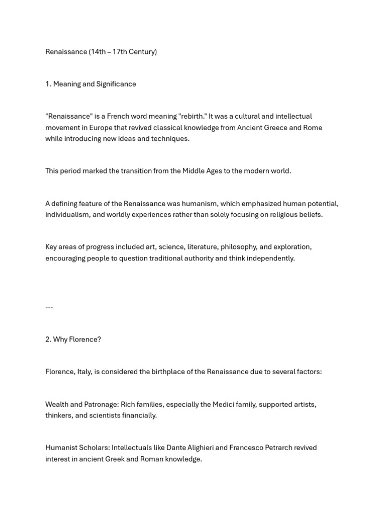Renaissance's Role in the Reformation | PDF | Renaissance | Protestantism