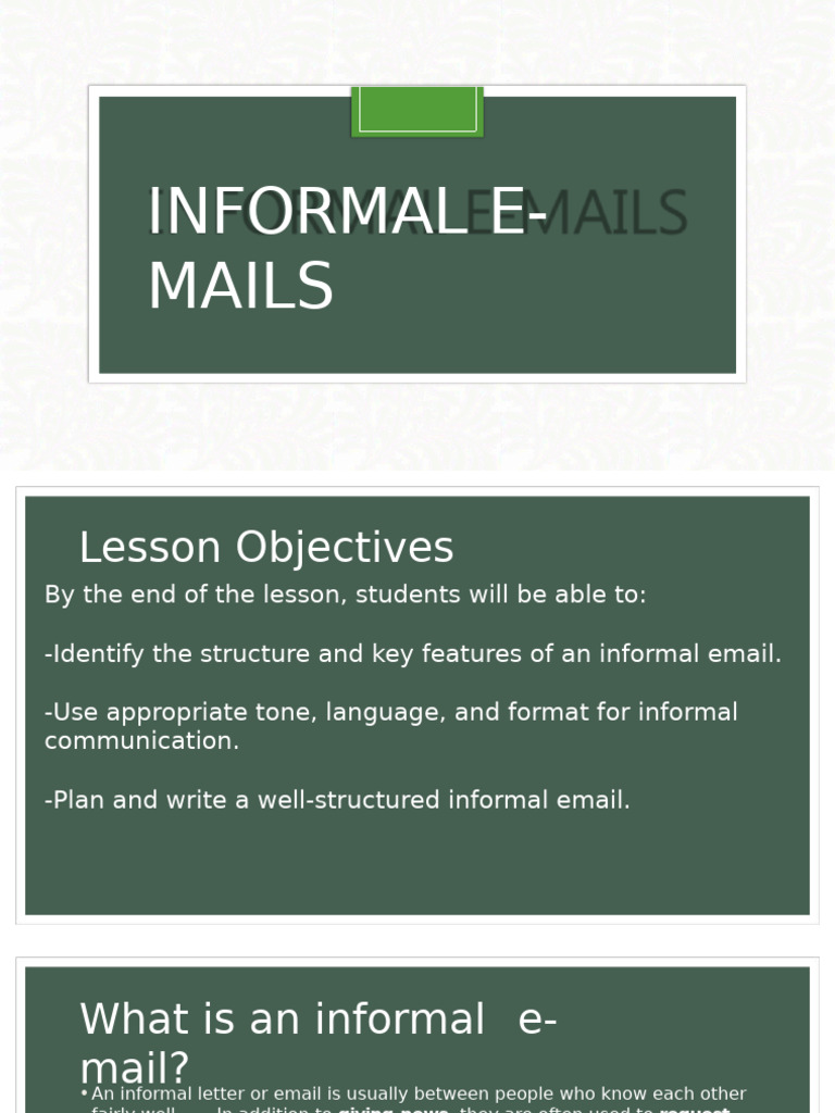 Informale Mails 160309220438 | PDF