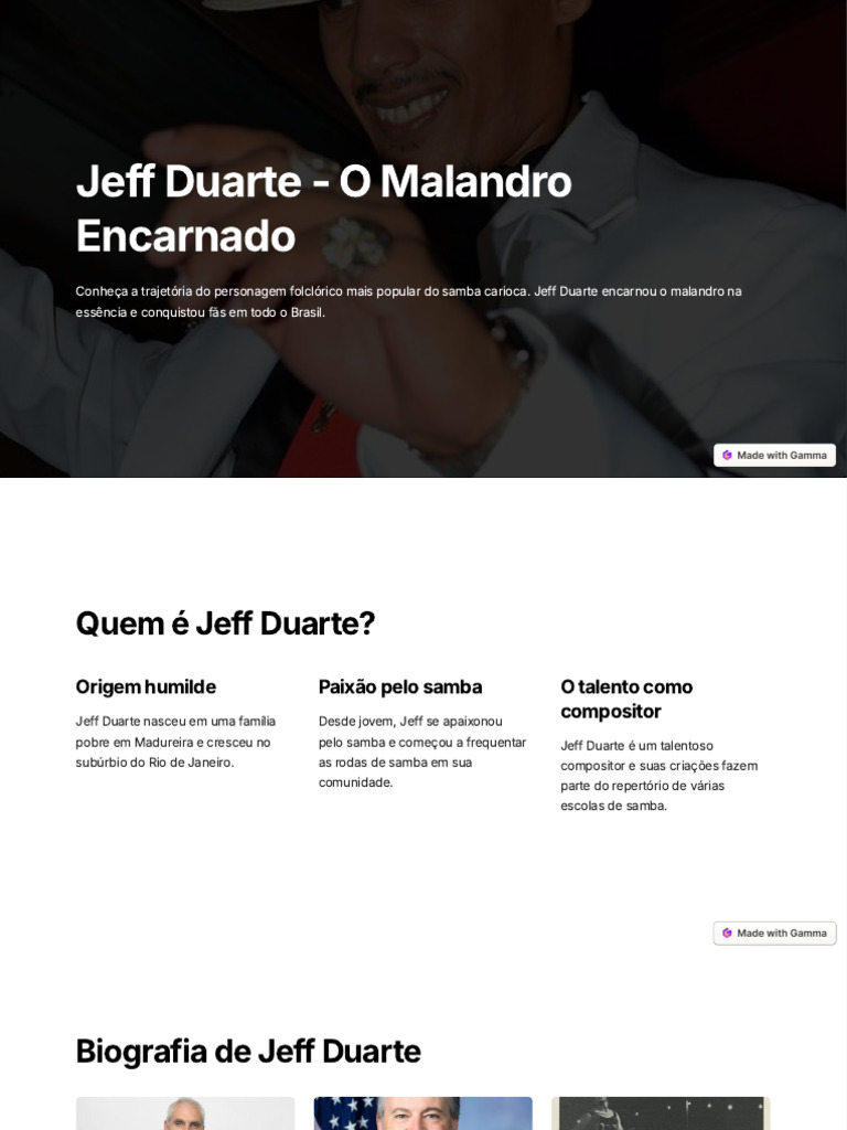 Jeff Duarte: O Malandro do Samba Carioca | PDF