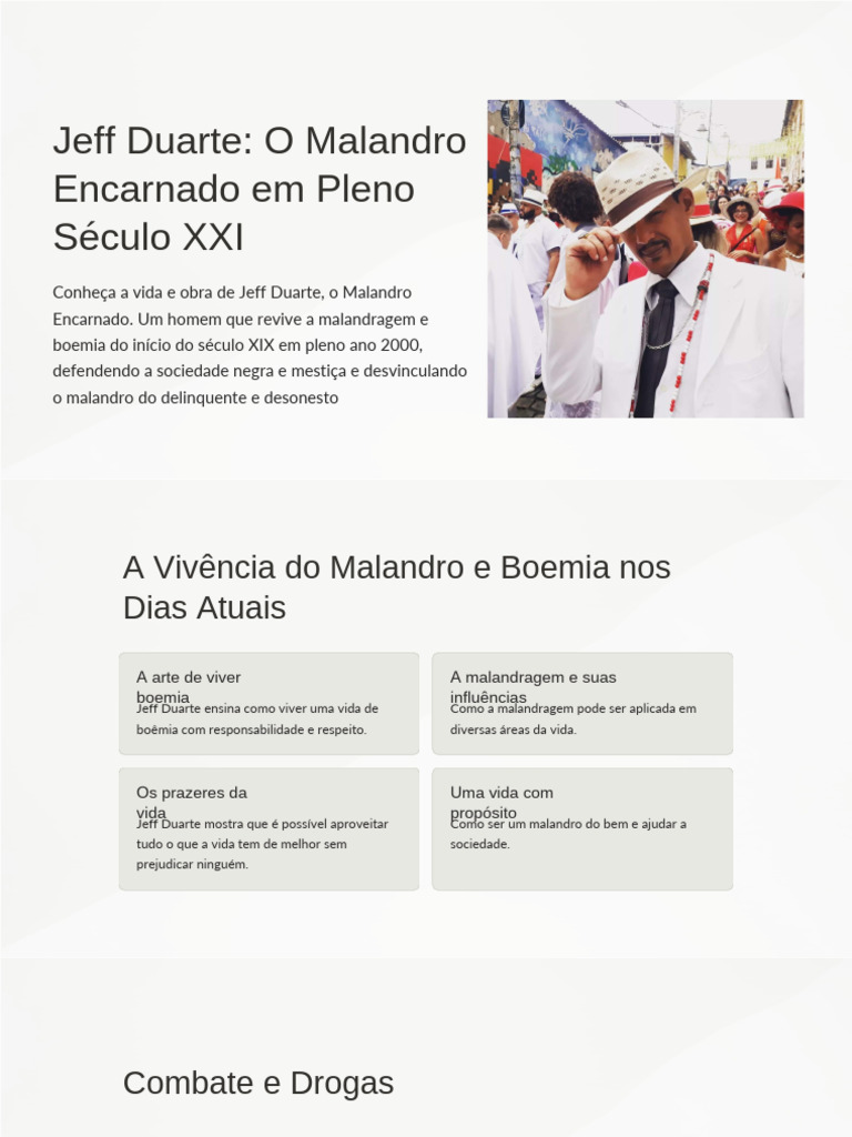 Jeff Duarte: Malandro do Bem e Cultura | PDF | Racismo | Discriminação ...