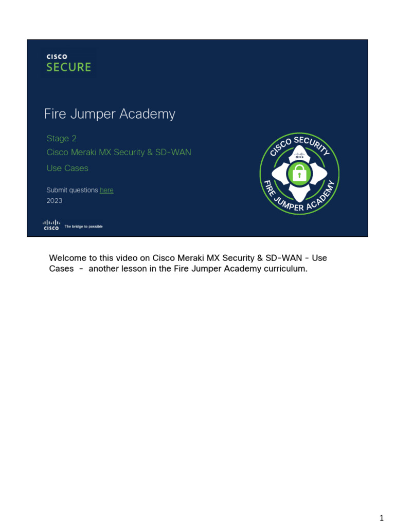 Cisco Meraki MX Security Use Cases | PDF | Cloud Computing | Virtual ...