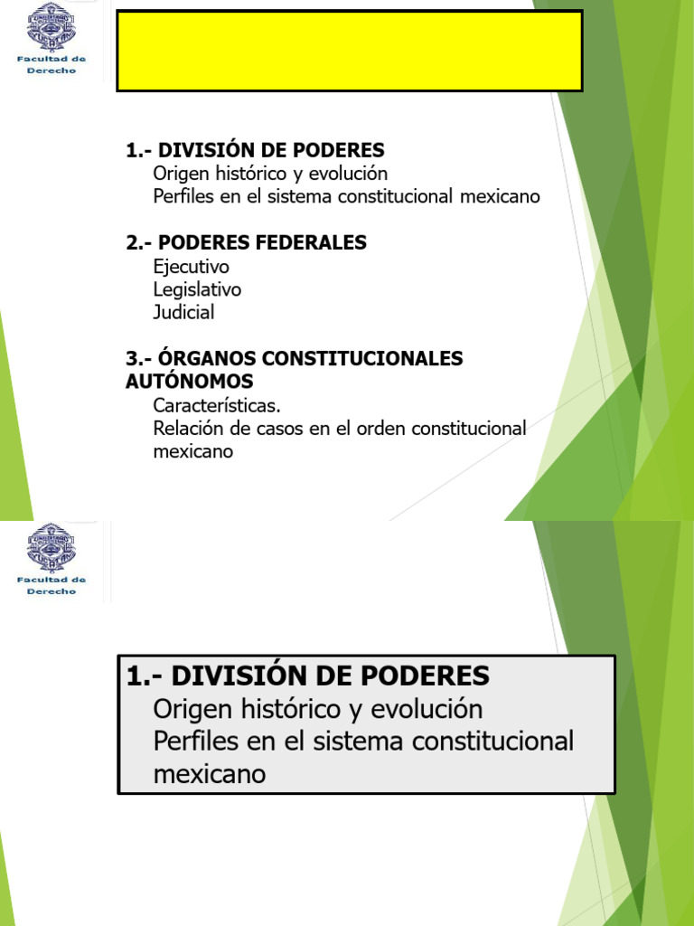 UNIDAD III DIVISION DE PODERES 1a, Parte | PDF | Separación de poderes ...