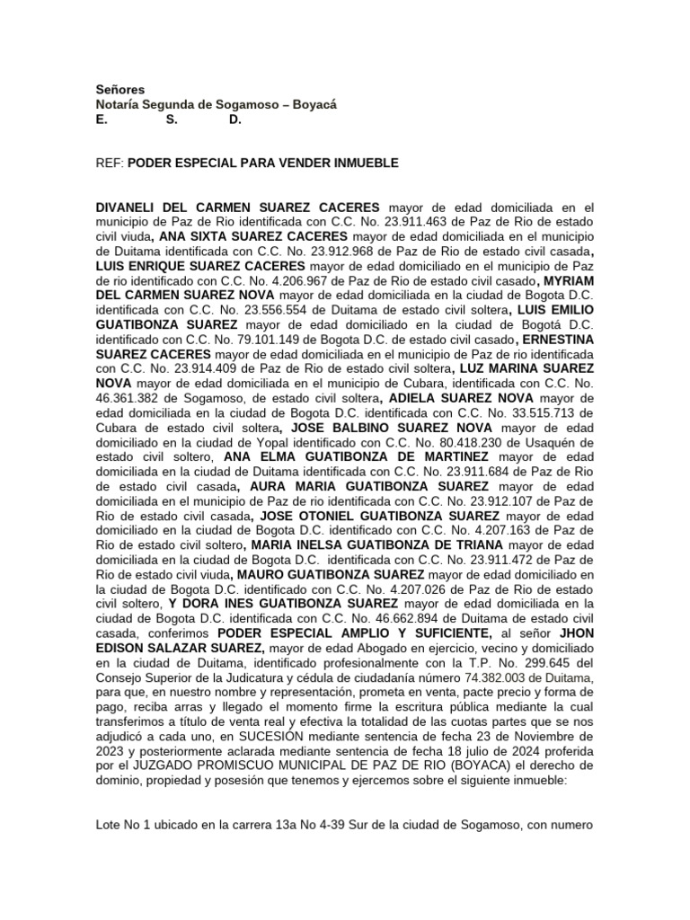 PODER ESPECIAL Venta | PDF