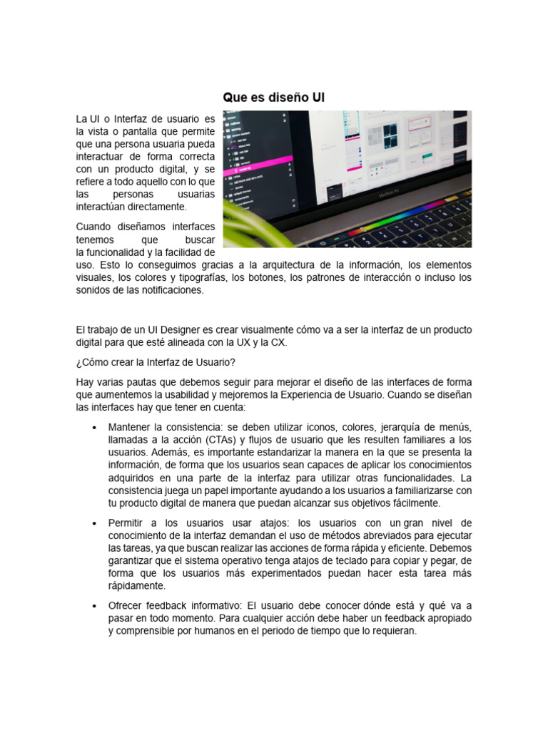 Diseño UI: Claves para la Usabilidad | PDF | Interfaz de usuario ...