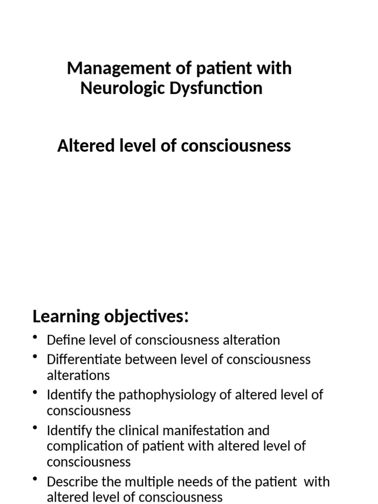 1 - ALOC - For Presentation | PDF | Stroke | Coma