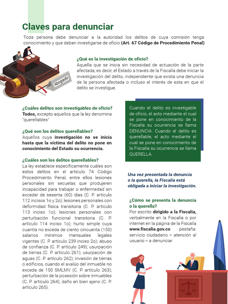 Cómo Denunciar Delitos en Colombia | PDF | Queja | Justicia