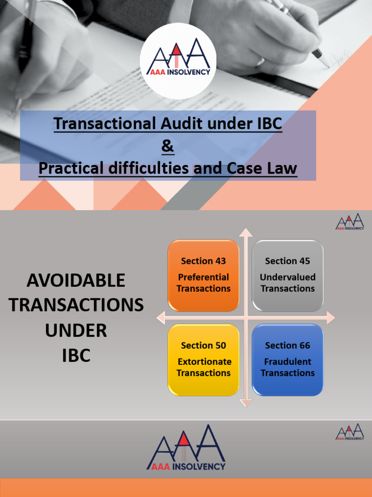 Avoidable Transactions in IBC Audit | PDF | Bankruptcy | Security Interest
