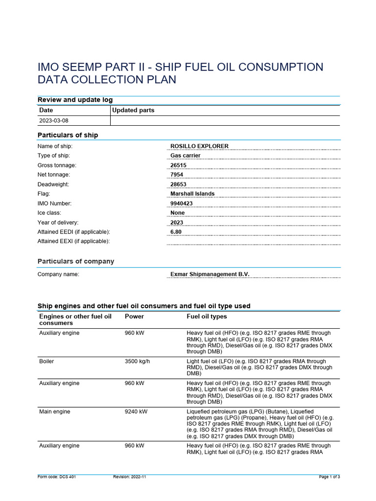 45571_SEEMP_Part_II(1) | PDF | Fuel Oil | Natural Gas