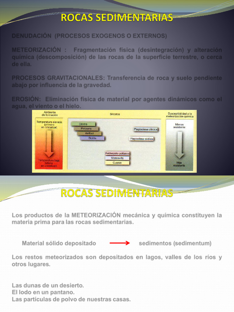 Rocas Sedimentarias | PDF | Roca clástica | Roca (geología)
